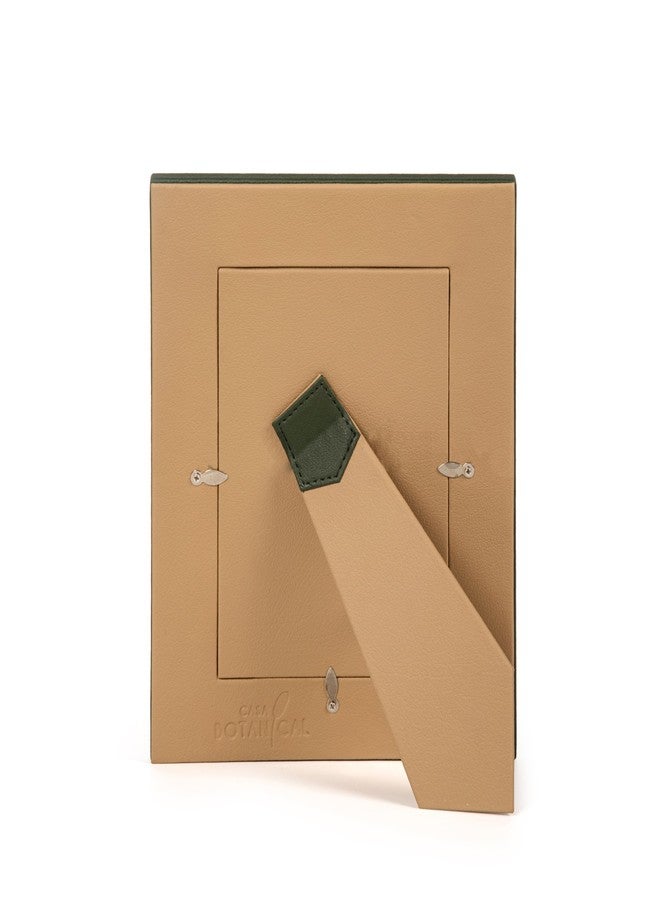 CASA BOTANICAL Dual Tone Hand Crafted Faux Leather Photo Frame Tabletop Decor for Home and Office| Perfect Birthday or Anniversary Gift Size: 8×10 Inches (Inner Size 4×6.5 Inches) Stylish Decorative Picture Frame-Beige - Image 4